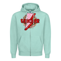 Seafoam teacher lightning bolt valentines day Zipper Hoodie - MaliasSmallBusiness
