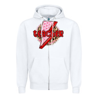 White teacher lightning bolt valentines day Zipper Hoodie - MaliasSmallBusiness