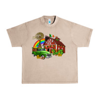 French Oak barn st patricks with truck and shamrocks Urban Heavy Tee - AdoDesignShop