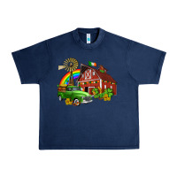 Navy barn st patricks with truck and shamrocks Urban Heavy Tee - AdoDesignShop
