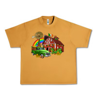 Peanut Butter barn st patricks with truck and shamrocks Urban Heavy Tee - AdoDesignShop