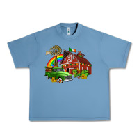 Pebble Blue barn st patricks with truck and shamrocks Urban Heavy Tee - AdoDesignShop