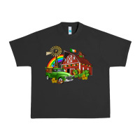 Pigment Black barn st patricks with truck and shamrocks Urban Heavy Tee - AdoDesignShop