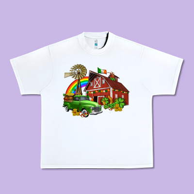 Barn St Patricks With Truck And Shamrocks Urban Heavy Tee Designed By Adodesignshop