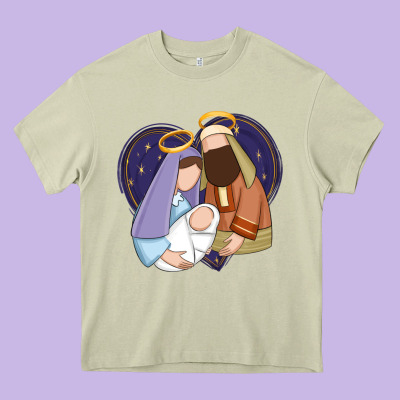 Holy Night Jesus Birth Heavy Core Tee Designed By Zillion Design Studio