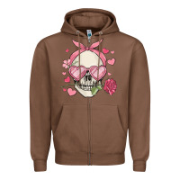 Chestnut valentine's day skull Zipper Hoodie - MaliasSmallBusiness