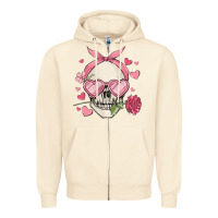 Sandshell valentine's day skull Zipper Hoodie - MaliasSmallBusiness