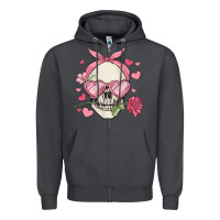 Smoke valentine's day skull Zipper Hoodie - MaliasSmallBusiness