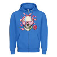 True Royal valentine's day skull Zipper Hoodie - MaliasSmallBusiness
