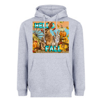 Heather Grey Hello Fall Heavyweight Hoodie - LillyAllenDesigns