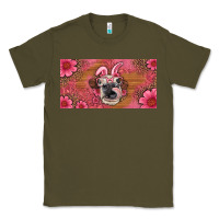 Army Green easter heifer with bunny ears and glasses license plate Classic Tee - Artiststas