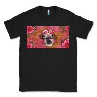 Black easter heifer with bunny ears and glasses license plate Classic Tee - Artiststas