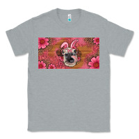 Heather Grey easter heifer with bunny ears and glasses license plate Classic Tee - Artiststas