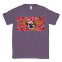 Lavender easter heifer with bunny ears and glasses license plate Classic Tee - Artiststas