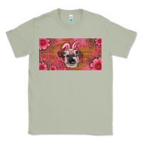 Matcha easter heifer with bunny ears and glasses license plate Classic Tee - Artiststas