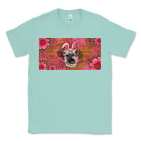 Seafoam easter heifer with bunny ears and glasses license plate Classic Tee - Artiststas