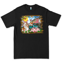 Black Easter Farm Bunny And Pig Premium Tee - RanaPortraitStore