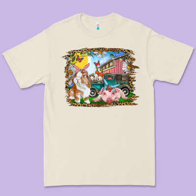 Premium Tee Easter Farm Bunny And Pig