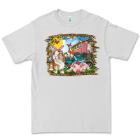 Dove Grey Easter Farm Bunny And Pig Premium Tee - RanaPortraitStore