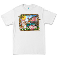 White Easter Farm Bunny And Pig Premium Tee - RanaPortraitStore