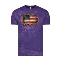 Cloud Purple Old Leopard American Flag Frame Vintage Tee - Bettercallsaul