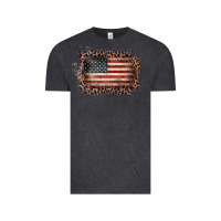 Vintage Black Old Leopard American Flag Frame Vintage Tee - Bettercallsaul