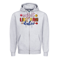 Heather Grey sweet like pan dulce Zipper Hoodie - MaliasSmallBusiness