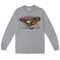 Heather Grey legendary born free eagle Long Sleeve Tee - NancyCooperArtShop