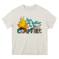 Cream life is better by the campfire Heavy Core Tee - Artiststas