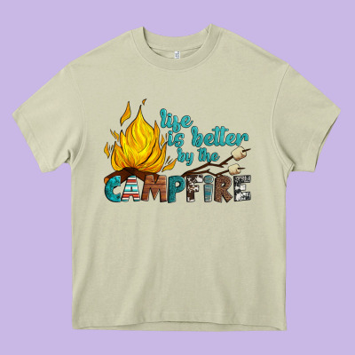 Life Is Better By The Campfire Heavy Core Tee Designed By Artiststas