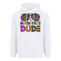 White mardi gras celebration design Heavyweight Hoodie - LillyAllenDesigns