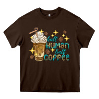 Chocolate Brown half human half coffee Heavy Core Tee - texasbilliewilder