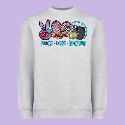 Peace Love Racing Heavyweight Sweatshirt Designed By Adodesignshop
