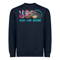Navy peace love racing Heavyweight Sweatshirt - AdoDesignShop