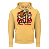 Vintage Mustard Merry christmas elfs Vintage Hoodie - FaDigitalArtStudio