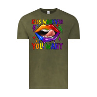 Vintage Olive kiss whoever you want Vintage Tee - JahusDesignShop