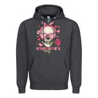Smoke valentine's day skull Zipper Hoodie - MaliasSmallBusiness