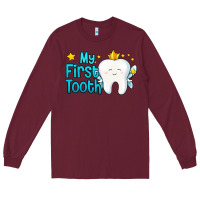 Burgundy my first tooth tooth fairy Long Sleeve Tee - Jasminsmagicworld