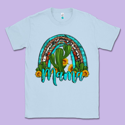 Western Cactus And Sunflower Mama Rainbow Classic Tee Designed By Artiststas