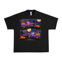 Black halloween spooky truck seamless pattern Urban Heavy Tee - BundleAndBundleShop