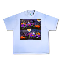 Grape Ice halloween spooky truck seamless pattern Urban Heavy Tee - BundleAndBundleShop