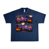 Navy halloween spooky truck seamless pattern Urban Heavy Tee - BundleAndBundleShop