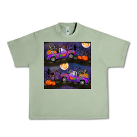Oil Green halloween spooky truck seamless pattern Urban Heavy Tee - BundleAndBundleShop