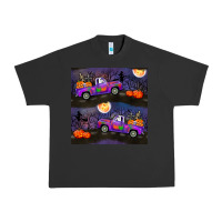 Pigment Black halloween spooky truck seamless pattern Urban Heavy Tee - BundleAndBundleShop
