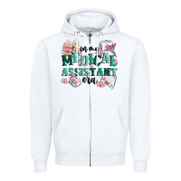 White in my medical assistant era Zipper Hoodie - MaliasSmallBusiness