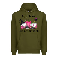 Army Green in october we wear pink Premium Hoodie - RanaPortraitStore