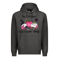 Charcoal Heather in october we wear pink Premium Hoodie - RanaPortraitStore