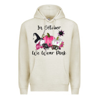 Oatmeal Heather in october we wear pink Premium Hoodie - RanaPortraitStore