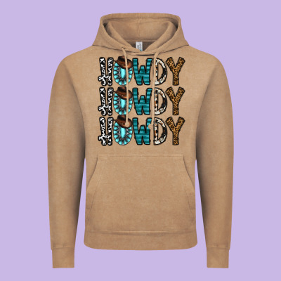 Howdy Howdy Howdy Vintage Hoodie Designed By Cowhidedigitalart