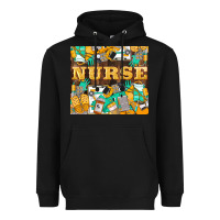 Black Green And Yellow Nurse Heavyweight Hoodie - LillyAllenDesigns